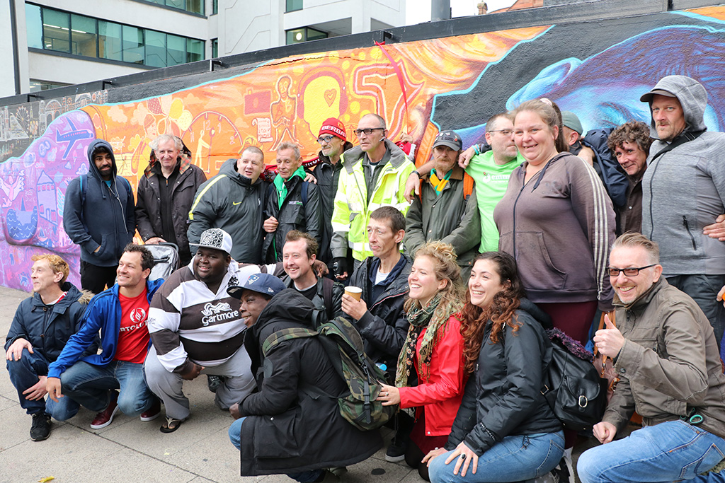 W1V mural group picture